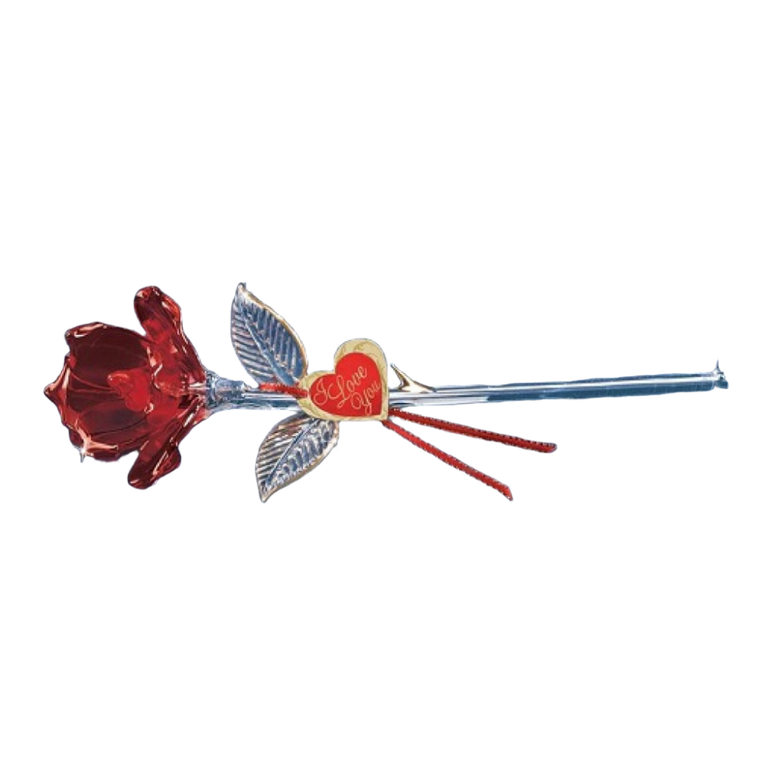 Glass Baron Long Stem Red Rose