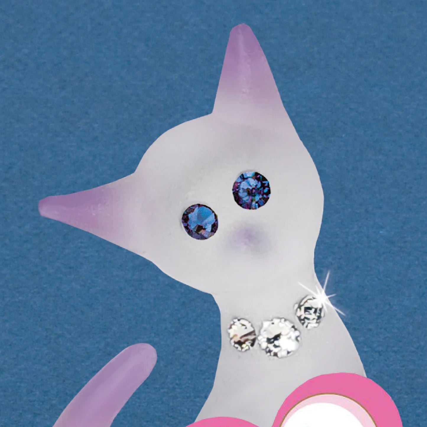 Glass Baron Pink Cat "I Love Cats"