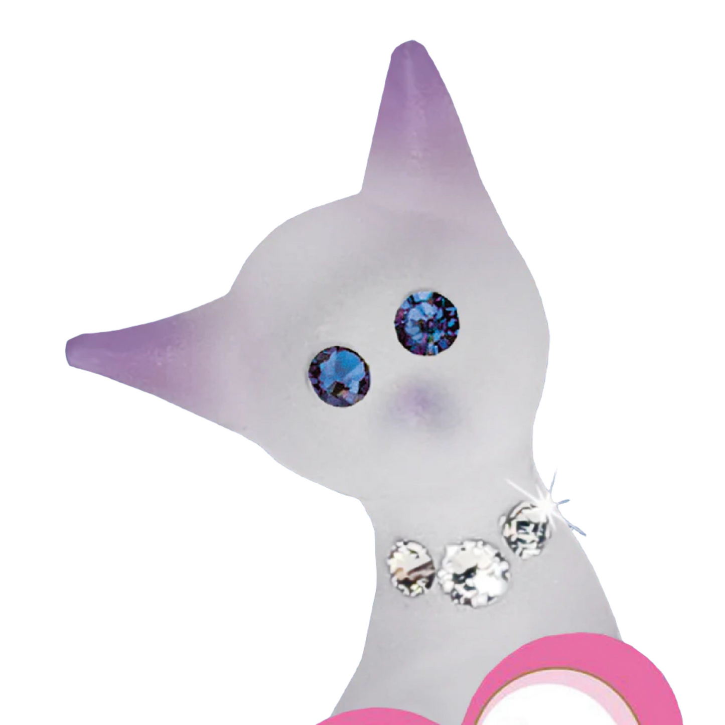 Glass Baron Pink Cat "I Love Cats"