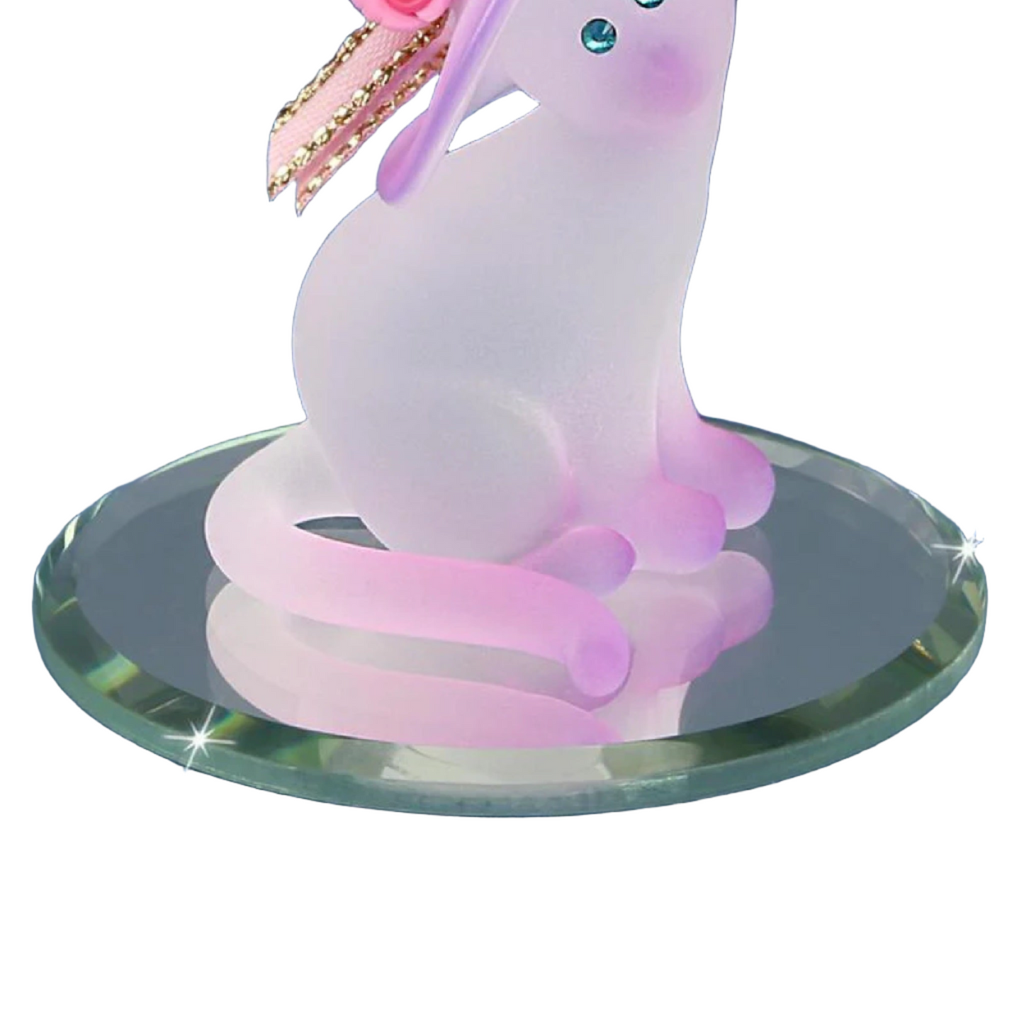 Glass Baron Pink Cat with Hat