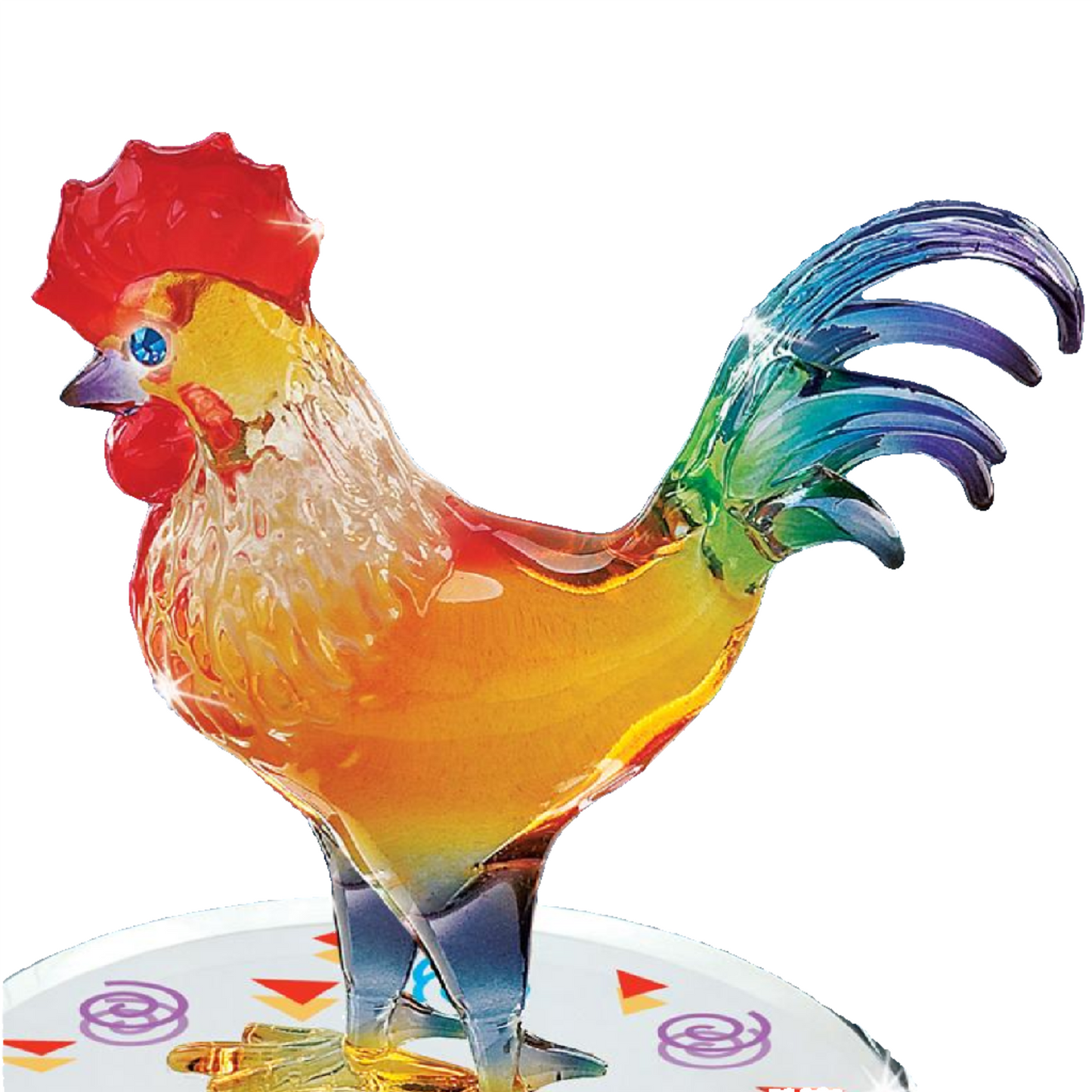 Glass Baron Sunrise Rooster Figurine