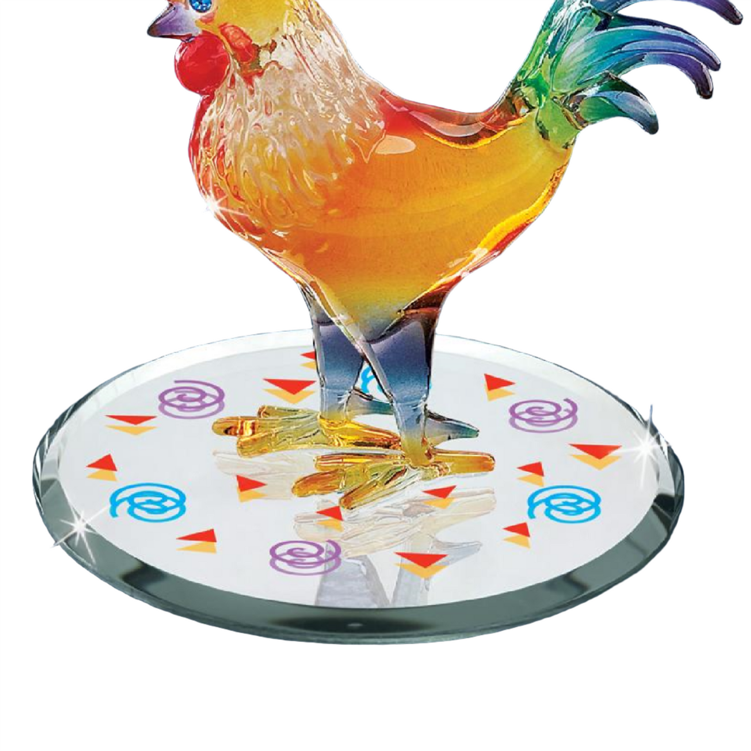 Glass Baron Sunrise Rooster Figurine