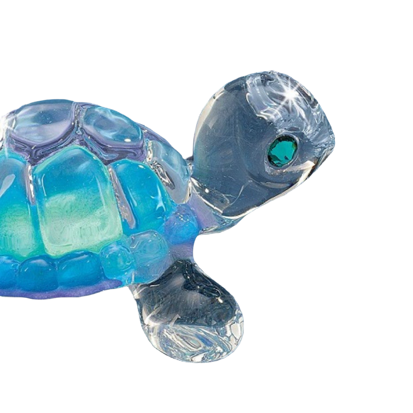 Glass Baron Turtle Figurine - Blue