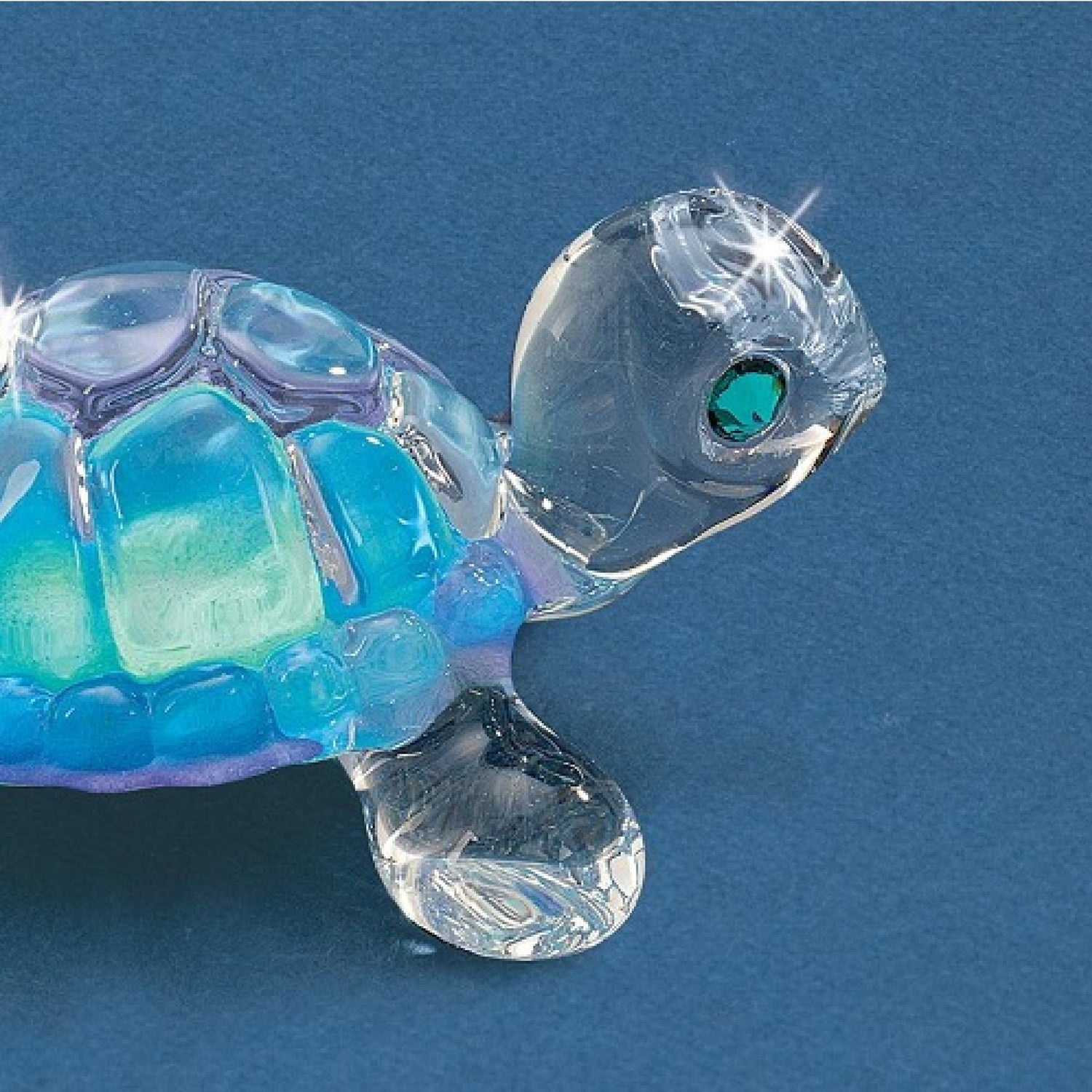 Glass Baron Turtle Figurine - Blue