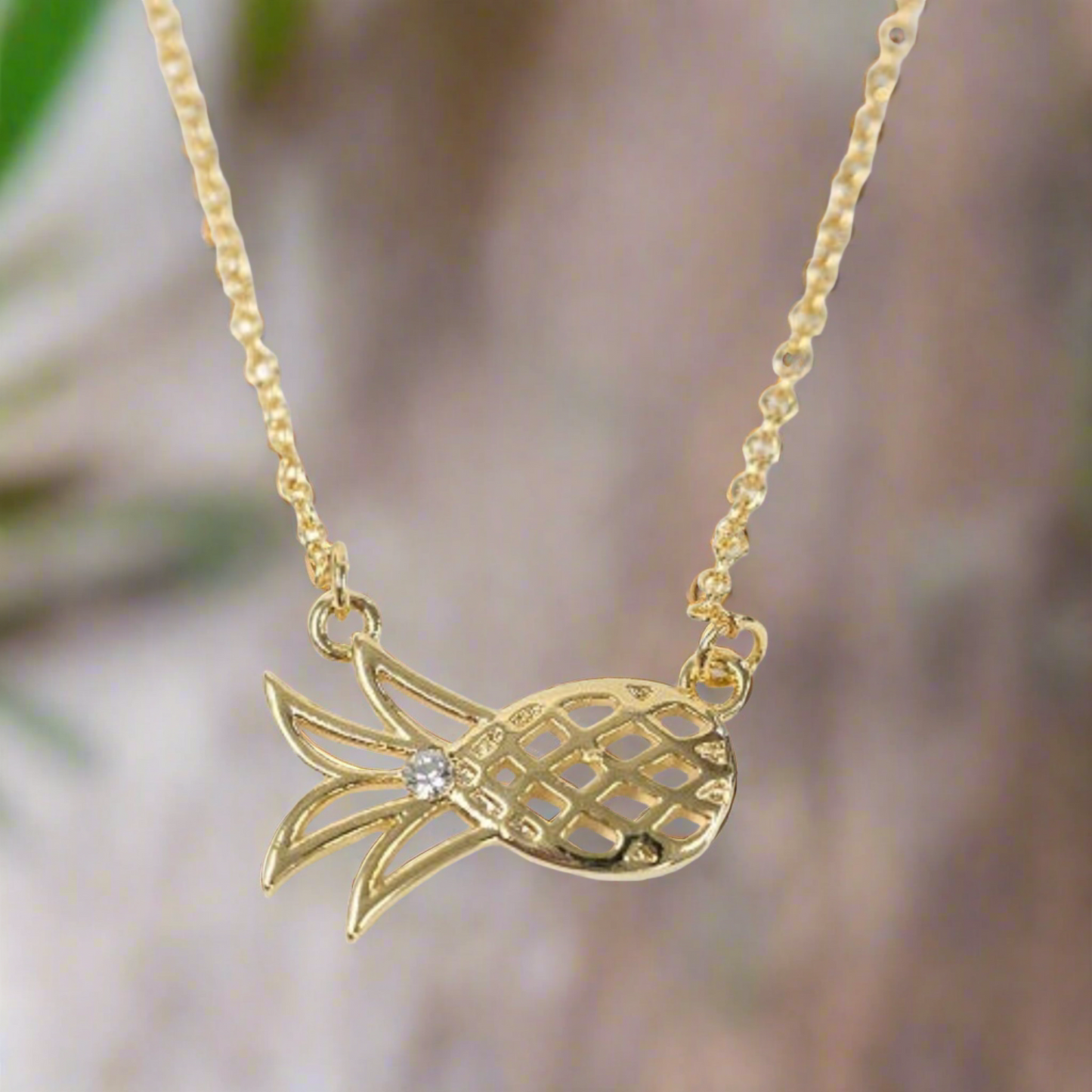 Be a Pineapple Gold Necklace 16"L  +2" Extender