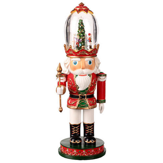 Roman 134503 Musical LED Nutcracker Clear Hat Rotating Scene Figurine, 16-inch Height