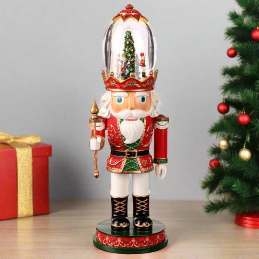 Roman 134503 Musical LED Nutcracker Clear Hat Rotating Scene Figurine, 16-inch Height