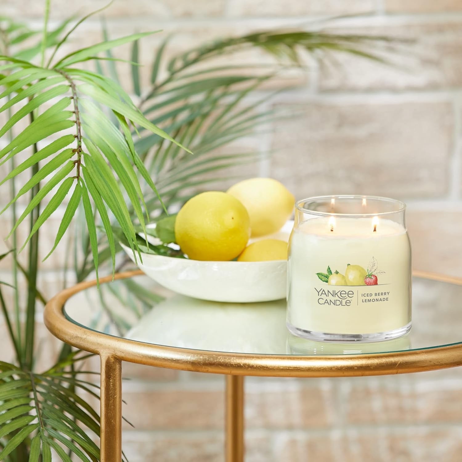 Yankee Candle Iced Berry Lemonade Scented, Signature 13oz Medium Jar 2-Wick Candle, Over 35 Hours of Burn Time