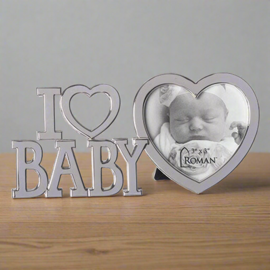 6.75"H I Heart Baby Frame Holds 3X3