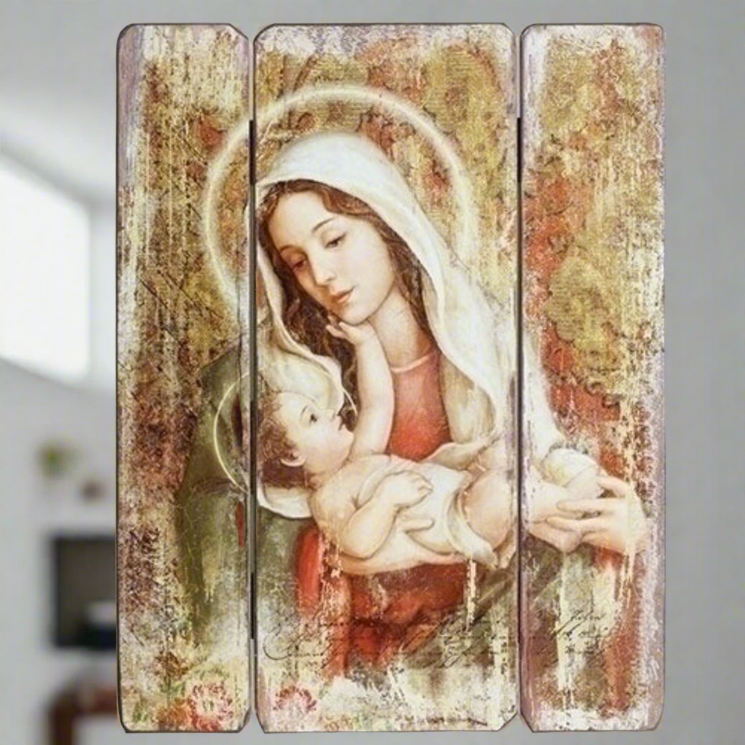 Roman Madonna and Christ Child Wall Plaque