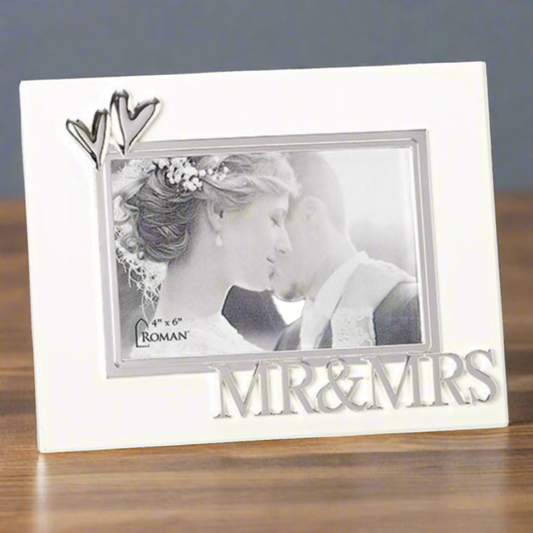 Mr & Mrs 7" H Frame by Caroline Collection