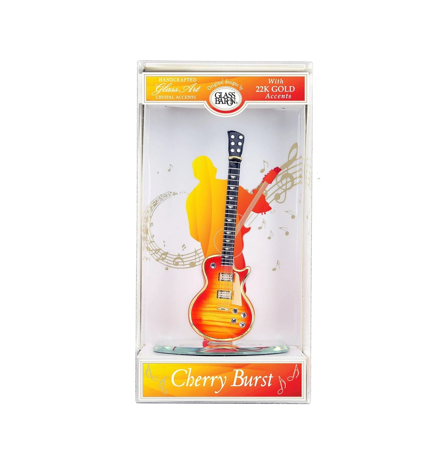 Keepsake Box Cherry Burst Guitar by Glass Baron