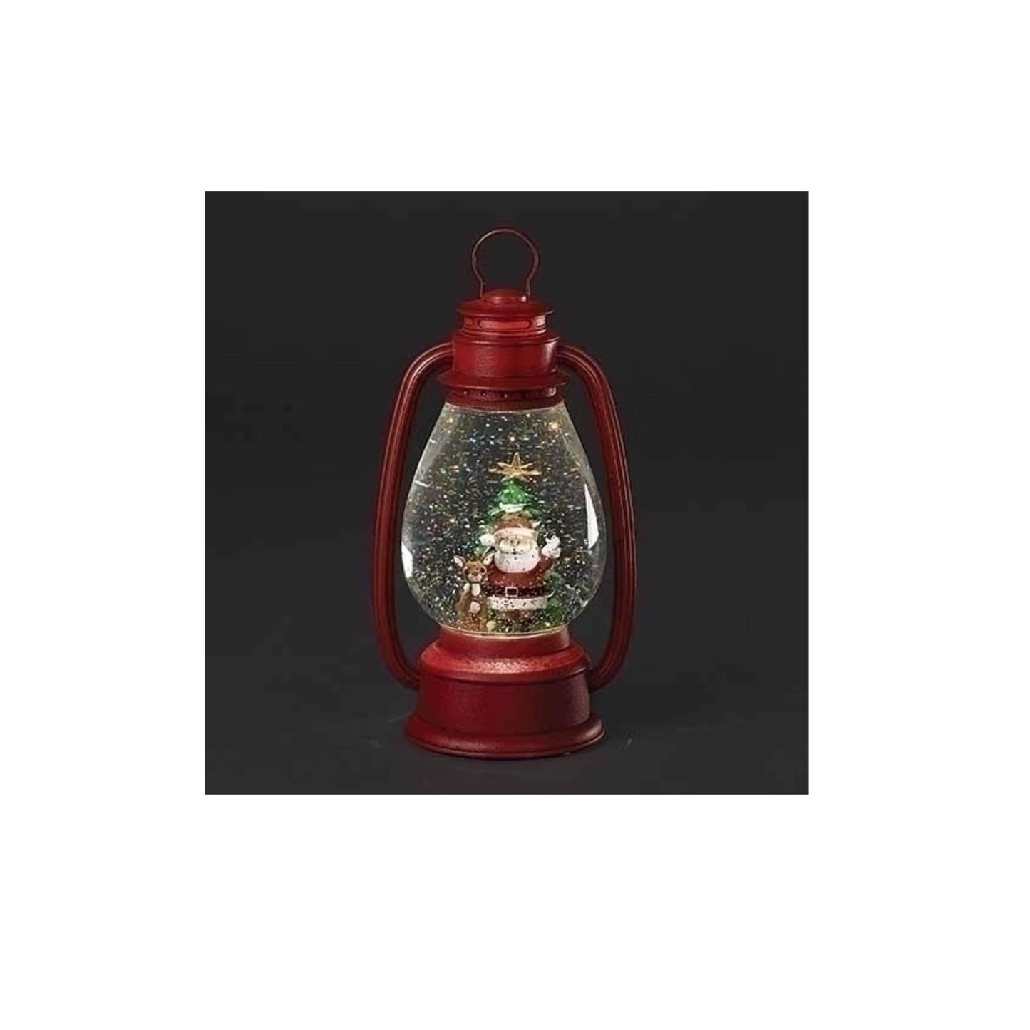 Rudolph With Santa LED Swirl Lantern Christmas by Roman