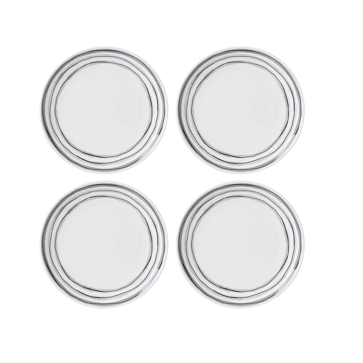 Oneida Sketchbook Piece Dinnerware Set, 12 Count, White/Black, By Lenox