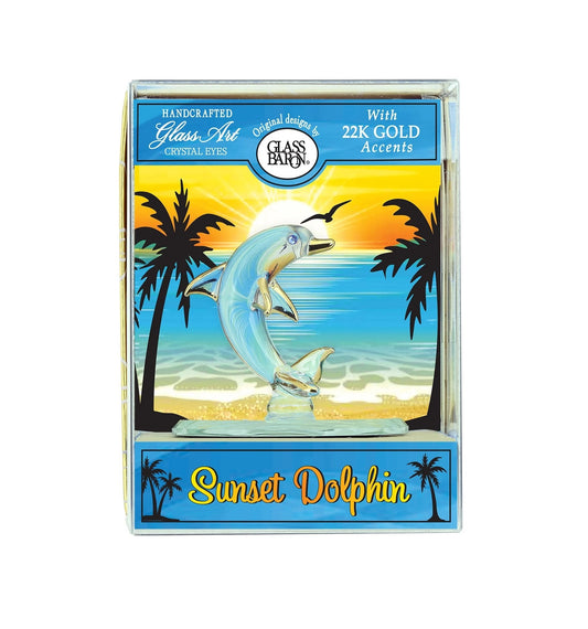 Keepsake Box: Sunset Dolphin, by Glass Baron