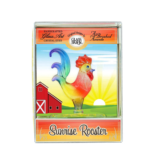 Keepsake Box Sunrise Rooster by Glass Baron