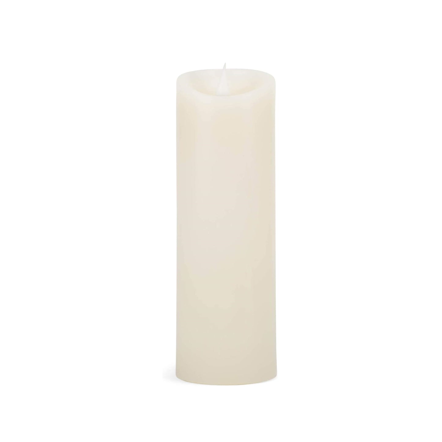 Roman Flameless LED Candle 9"H Ivory Smooth Pillar Outdoor 3-D Motion