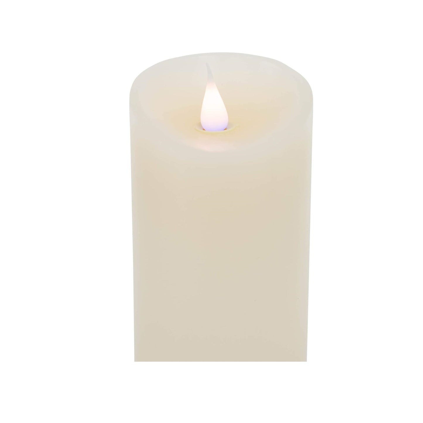 Roman Flameless LED Candle 9"H Ivory Smooth Pillar Outdoor 3-D Motion