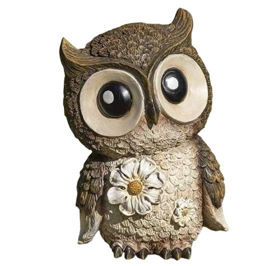 Roman Mini Owl Painted Critter Garden Statue