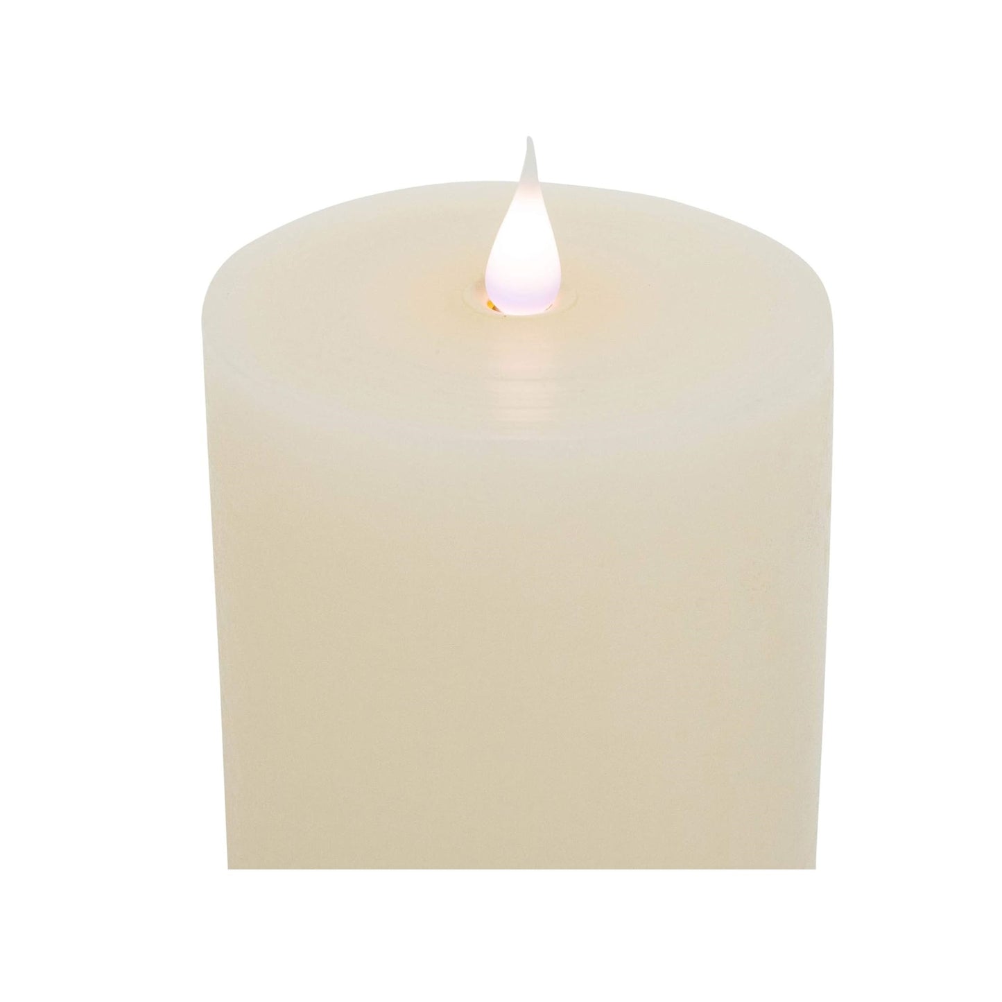 Roman Flameless LED Candle 6"H Ivory Rustic Outdoor Pillar 3-D Motion