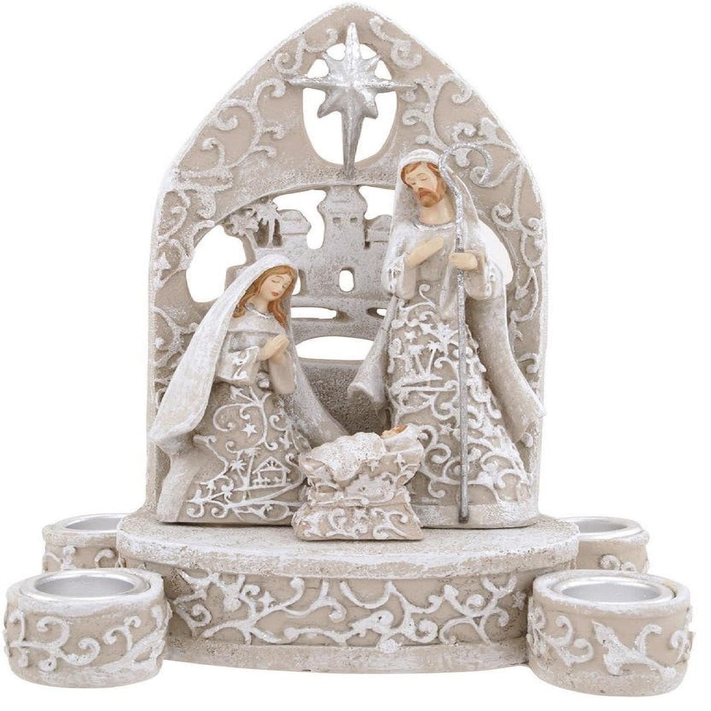 Roman Holy Family Advent Candle Holder (candles not included)