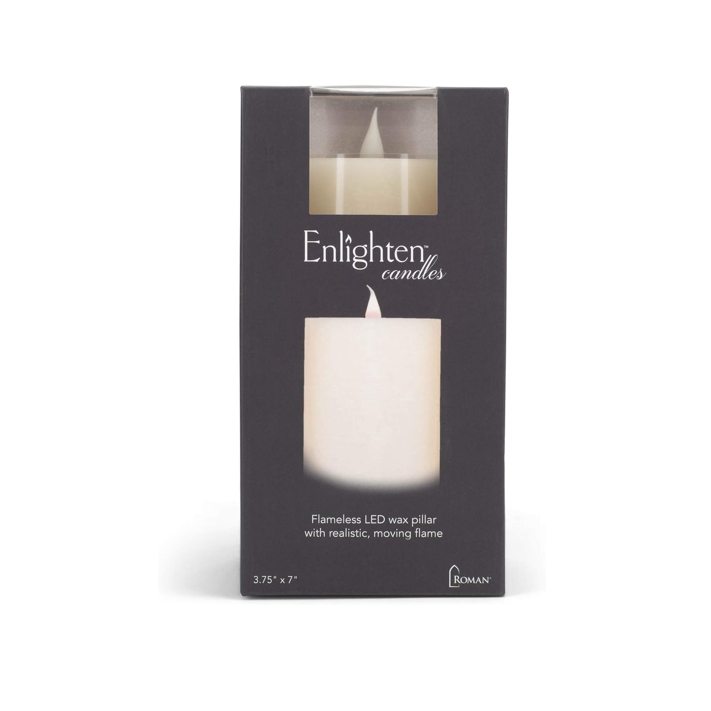 Roman Flameless LED Candle 6"H Ivory Rustic Outdoor Pillar 3-D Motion