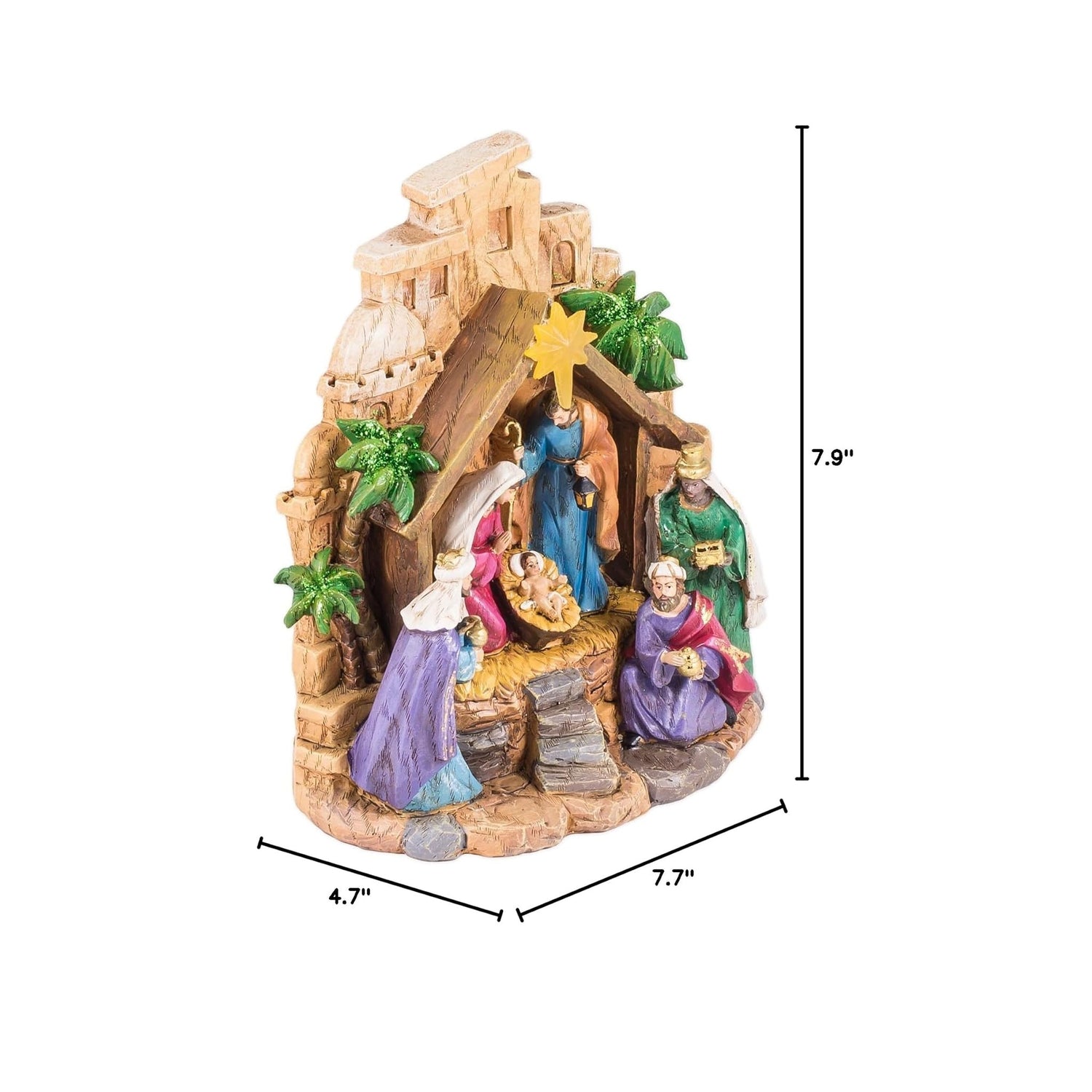 Roman LED Nativity Scene Figure Lighted Star