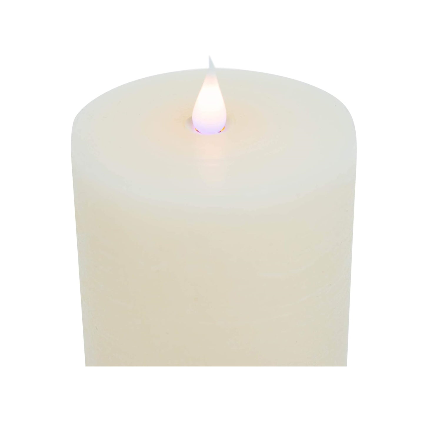 Roman Flameless LED Candle 8"H Ivory Rustic Outdoor Pillar 3-D Motion