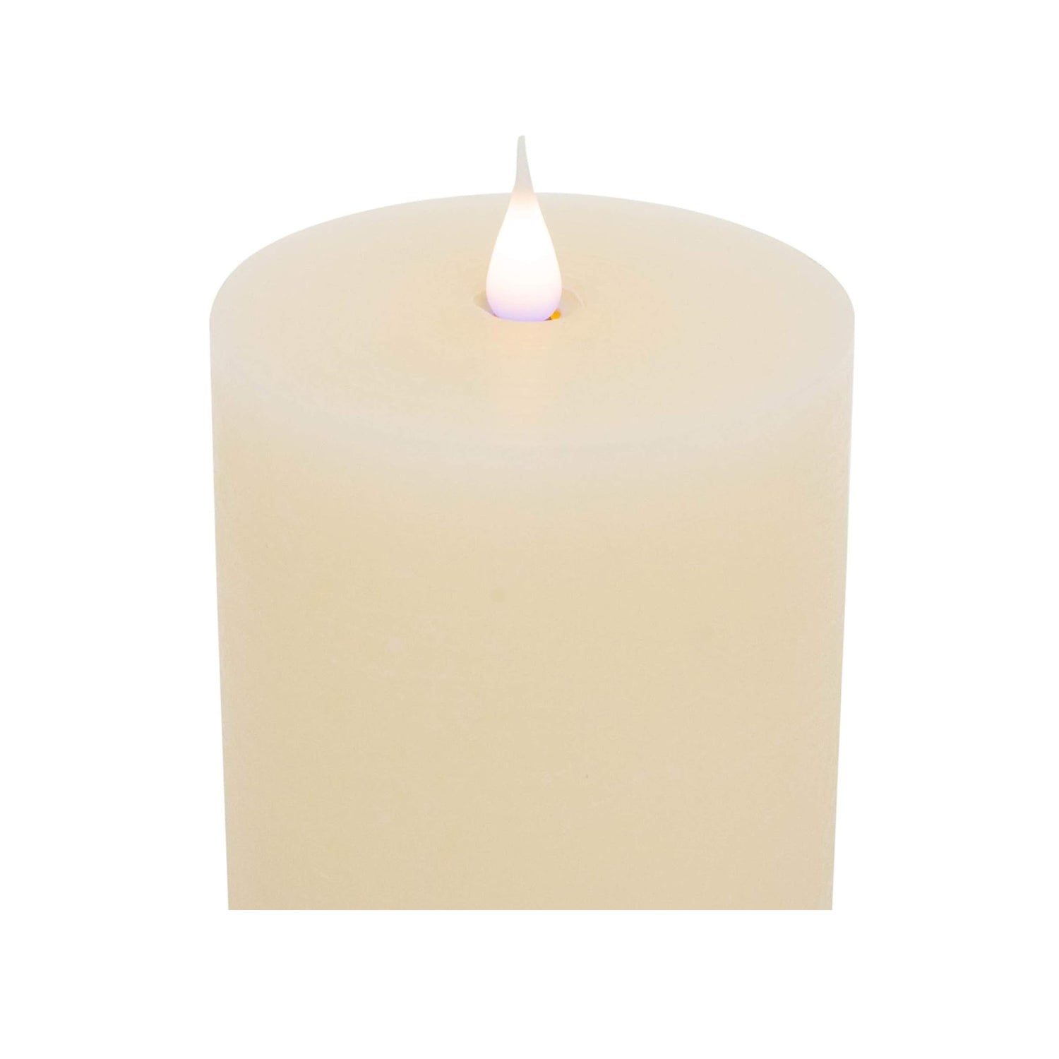 Roman Flameless LED Candle 7"H x 3.75"W Ivory Outdoor Pillar 3-D Motion