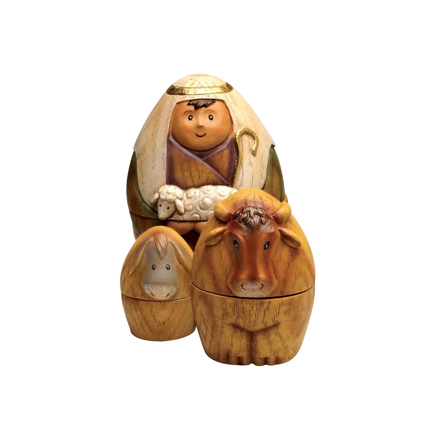 Roman Holy Family Three Kings and Shepherd Christmas Nativity Nesting Dolls Set of 9