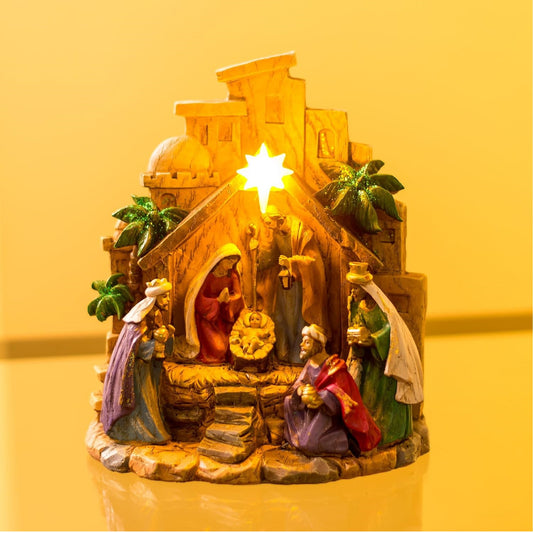 Roman LED Nativity Scene Figure Lighted Star