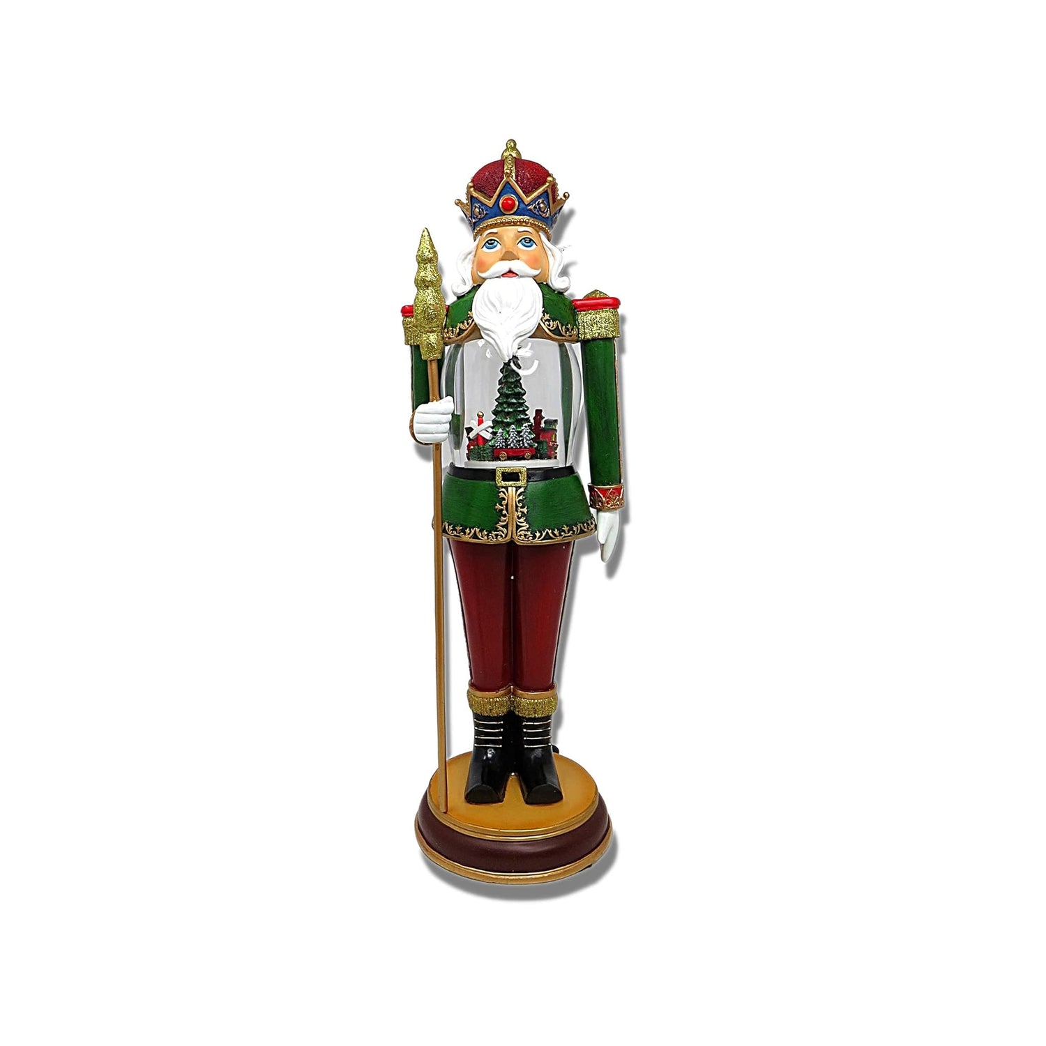 Roman LED Nutcracker with Tree and Rotating Train