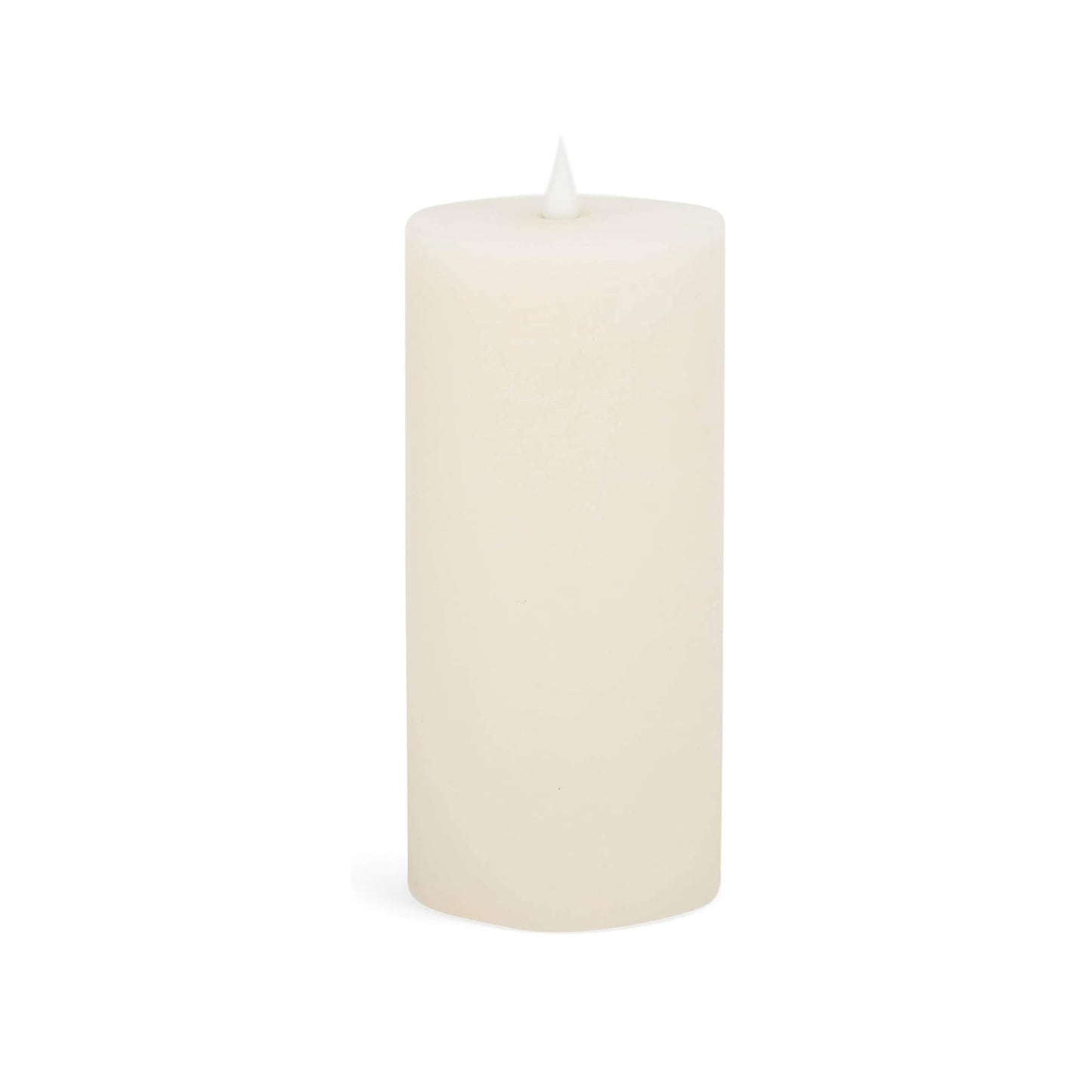 Roman Flameless LED Candle 8"H Ivory Rustic Outdoor Pillar 3-D Motion