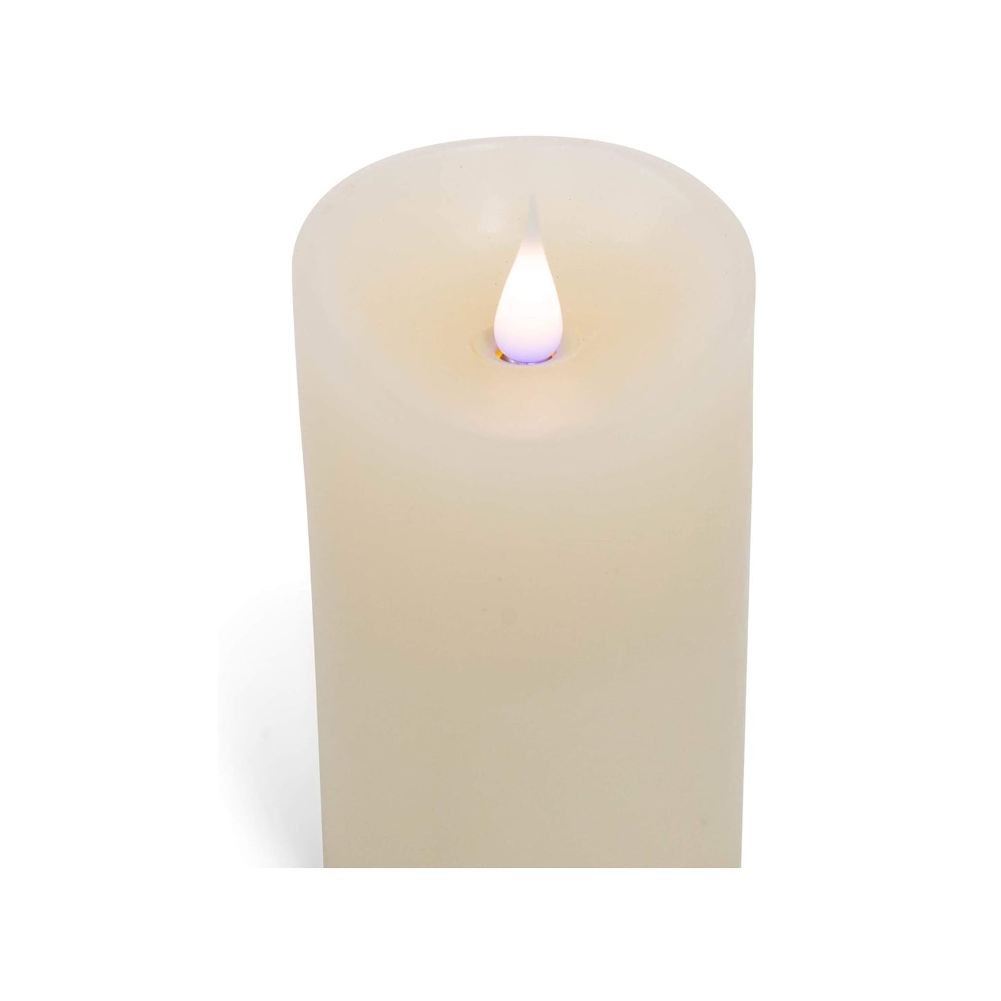 Roman Flameless LED Candle 5"H Ivory Smooth Pillar Outdoor Pillar 3-D Motion