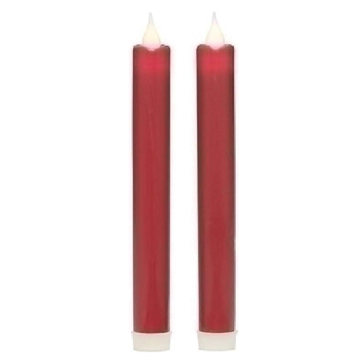 Roman Flameless LED Wax Taper Candles 9"H Red 3-D Motion