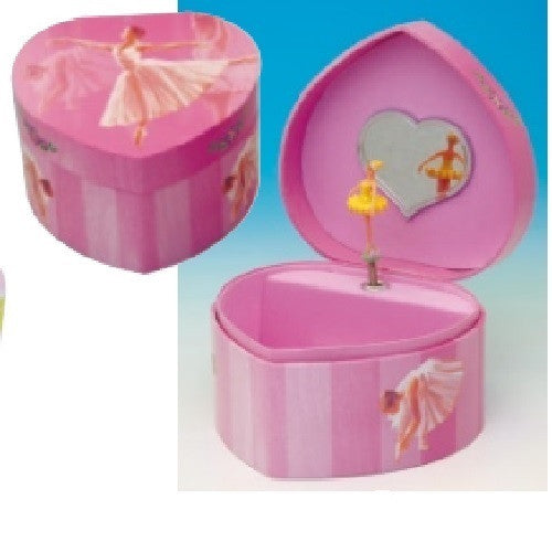 Music Box Kingdom Ballerina Jewellry Box In Heart Shape "Entertainer"