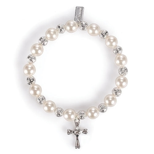 Baby to Bride Pearl Bracelet Stretch Carded & Gift Boxed by Roman