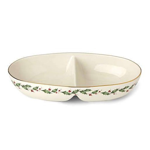 Holiday Divided Oval Bowl by Lenox