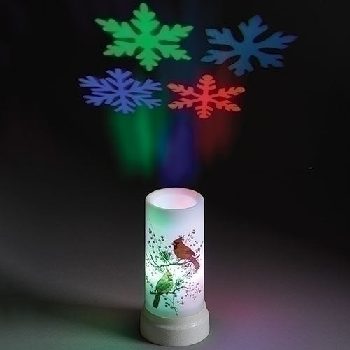 Roman LED Cardinal On Branch Candle Snowflake Projector