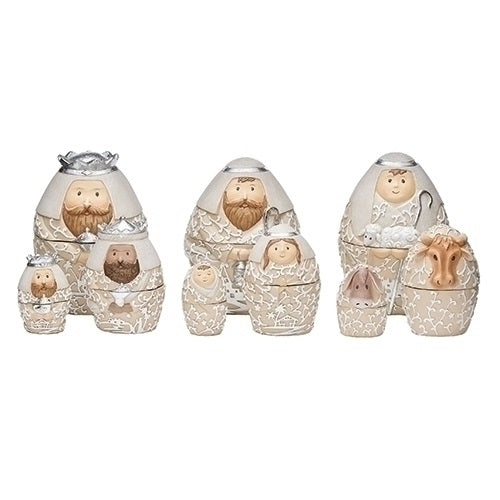 Roman Holy Family Christmas Nativity Nesting Dolls Set of 9