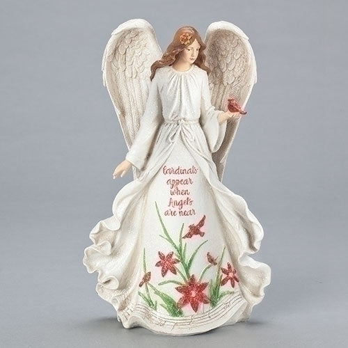 Roman Angel With Poinsettia & Cardinals