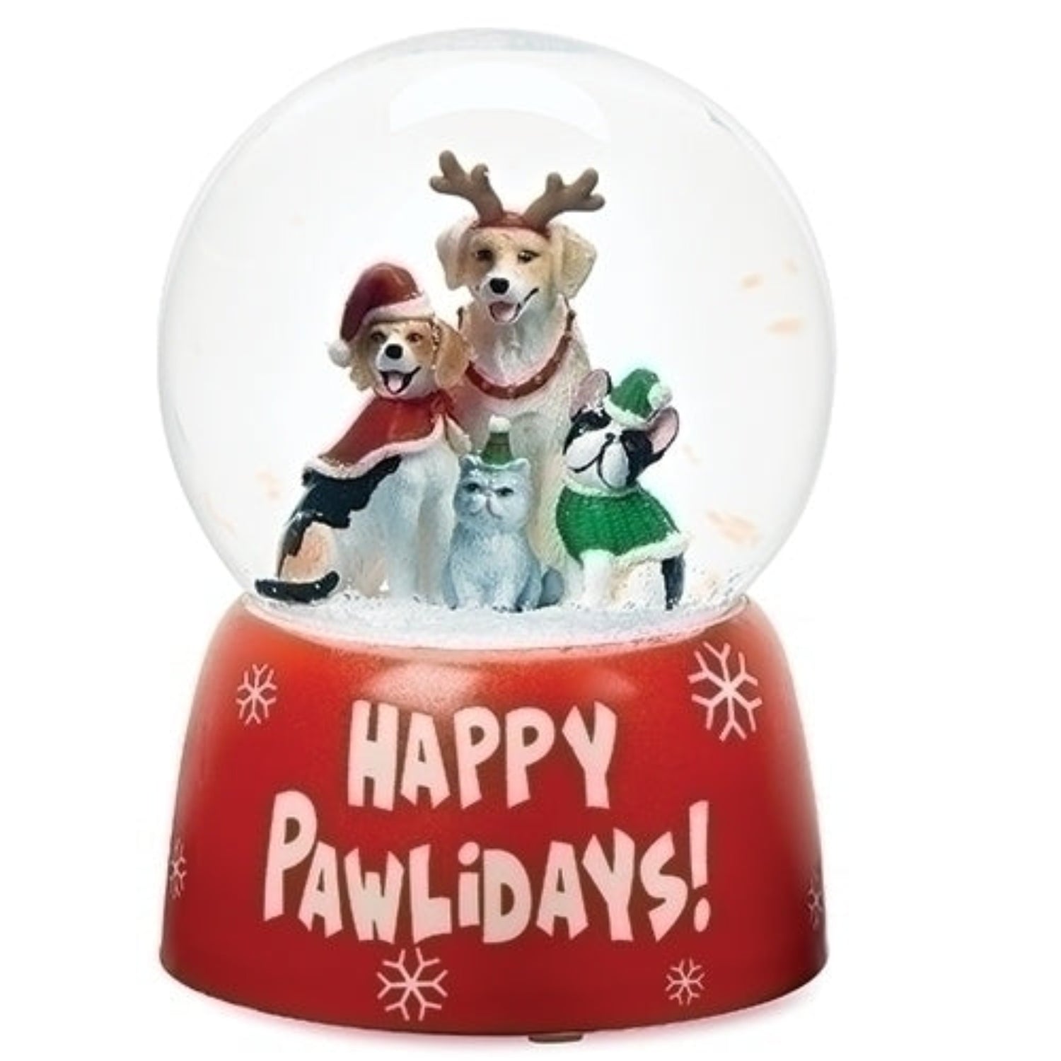 Roman 6" Happy Pawlidays!" Christmas Musical Glitterdome