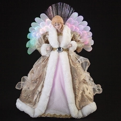 Roman LED Angel Christmas Tree Topper with Fiber Optic Wings