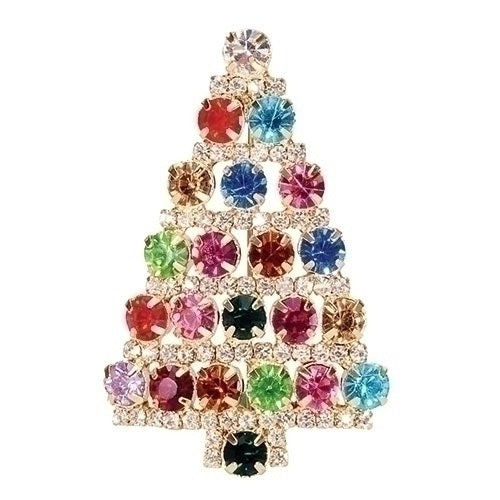 Roman Crystal Christmas Tree Pin