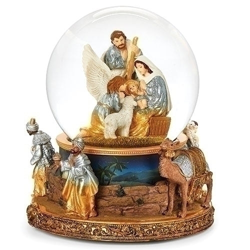 Globe d'eau musical à double rotation de la Nativité romaine
