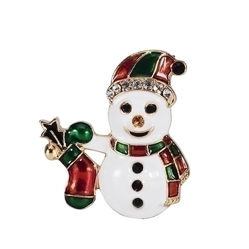 Roman Christmas Snowman with Stocking Pin