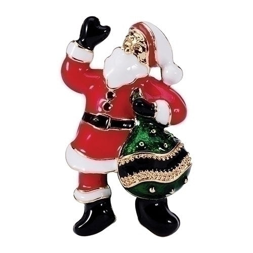 Roman Christmas Santa with Bag Pin Merry Christmas