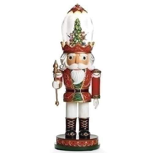 Roman Music LED Nutcracker with Rotating Scene inside Clear Hat