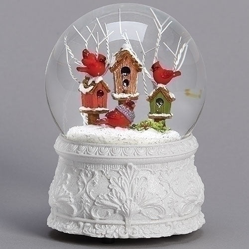 Musical Cardinal Birdhouse Glitterdome Water Globe by Roman
