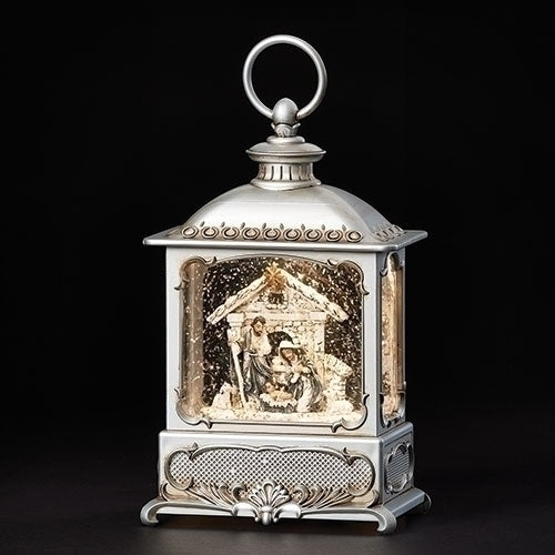 Roman Holy Family Pewter Led Swirl Lantern